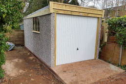 timber pent garage