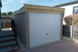 timber concrete pent garage